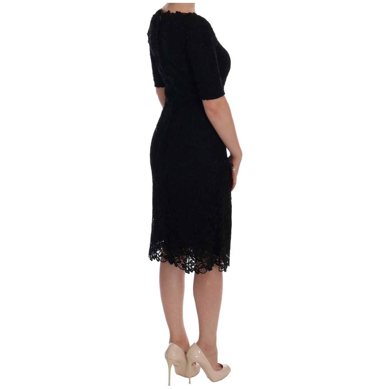 Elegant Black Knee-Length Sheath Dress