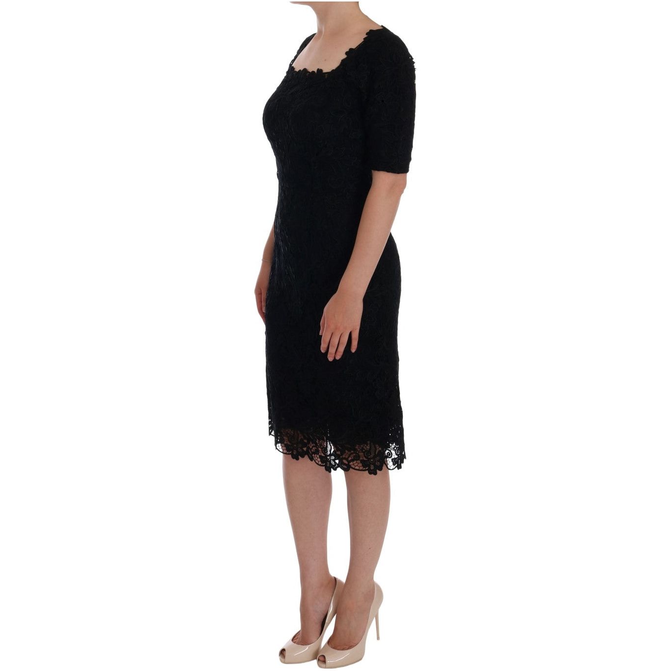 Elegant Black Knee-Length Sheath Dress