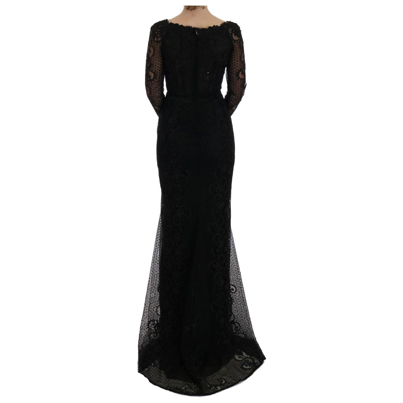 Elegant Full Length Black Sheath Maxi Dress