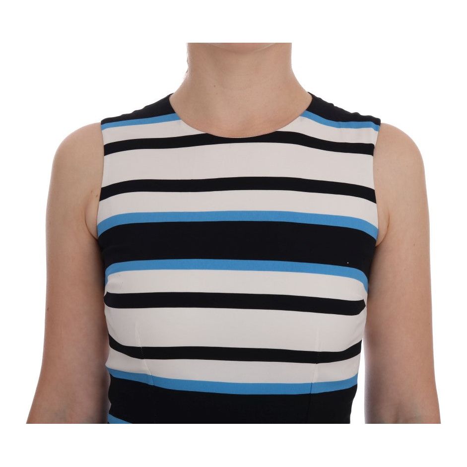 Chic Striped Silk Sheath Dress