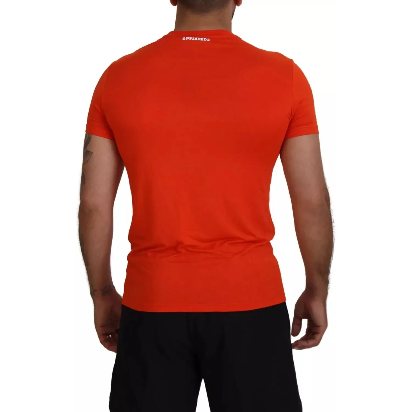 Orange Modal Short Sleeves Crewneck T-shirt