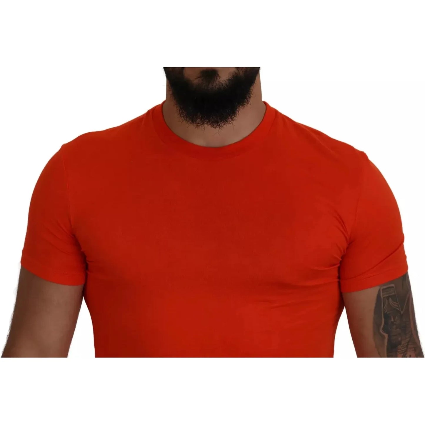 Orange Modal Short Sleeves Crewneck T-shirt