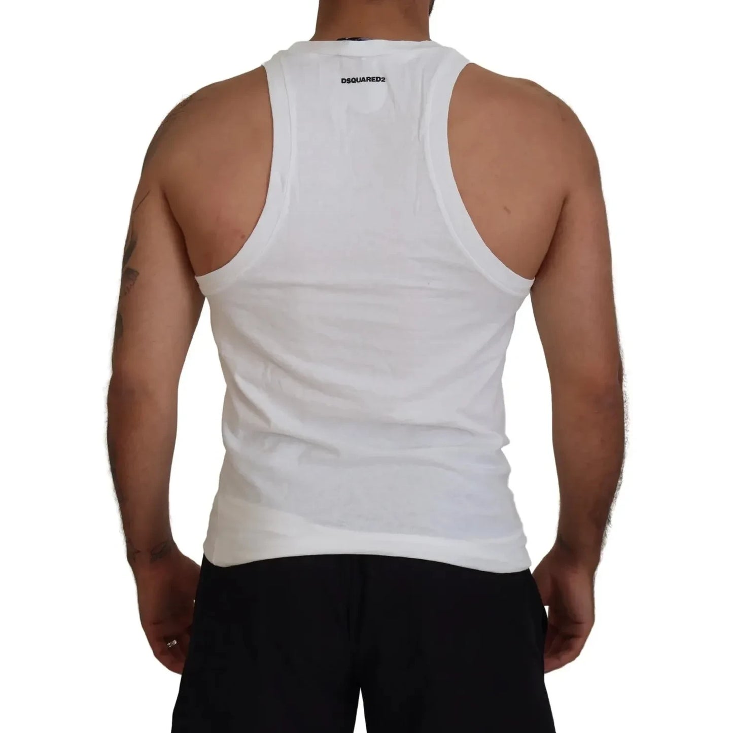 White Cotton Linen Sleeveless Tank T-shirt