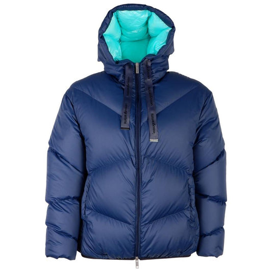 Elegant Blue Feather Down Jacket