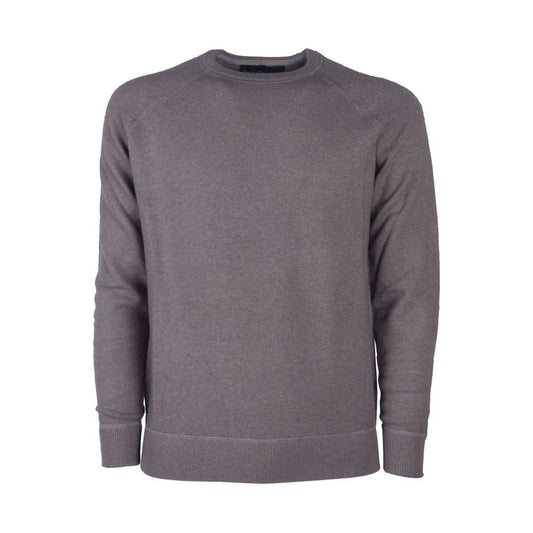 Elegant Gray Cashmere Crew Neck Sweater Emilio Romanelli