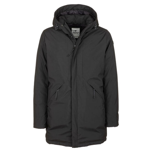 Sleek Men's Tech Fabric Jacket with Hood Fred Mello