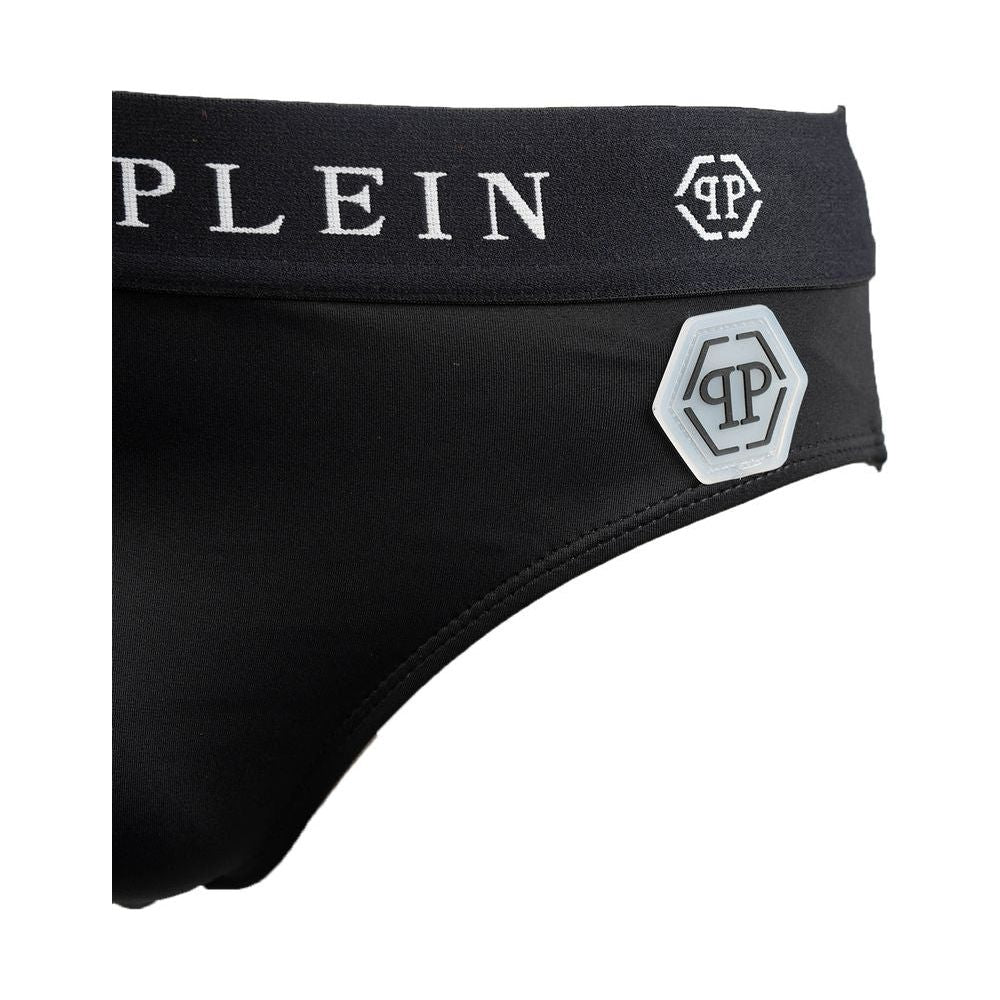 Sleek Nylon Swim Briefs with Iconic Logo Detail