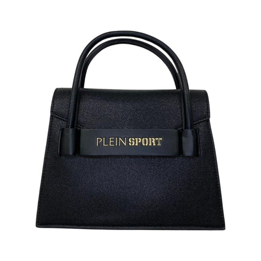 Elegant Black Tote with Logo Accent