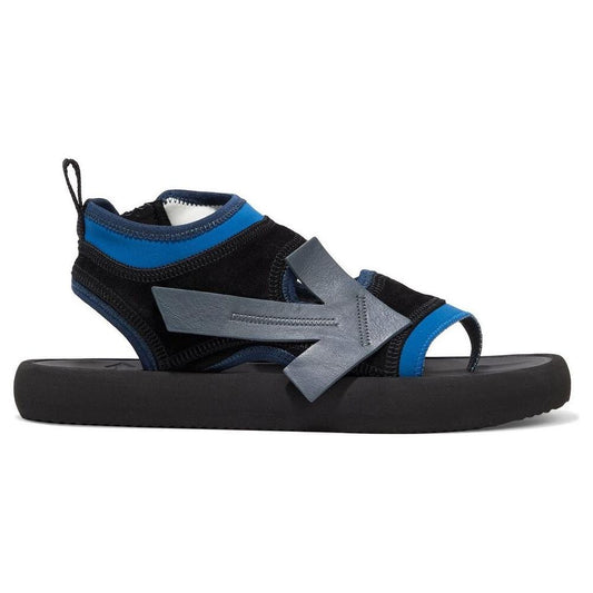 Chic Neoprene and Suede Sandals in Blue