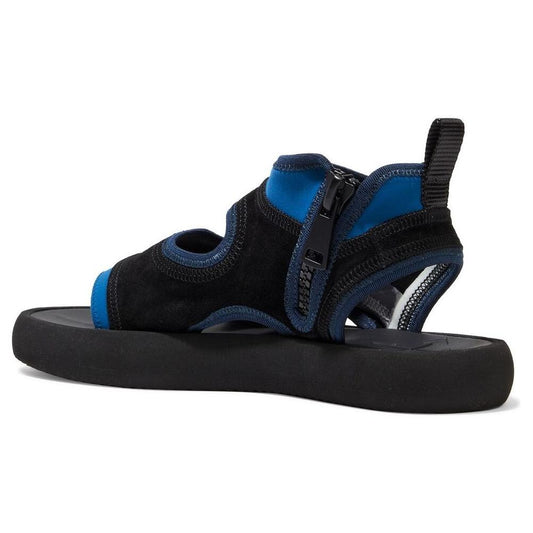 Chic Neoprene and Suede Sandals in Blue