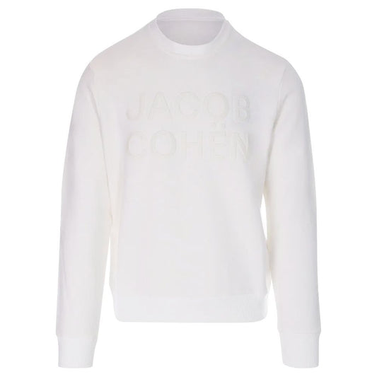 Elegant White Cotton Blend Sweatshirt