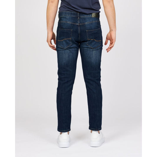 Yes Zee Sleek Blue Cotton Stretch Jeans Yes Zee