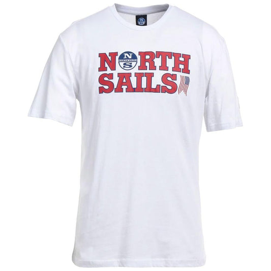 Elegant White Cotton Logo Tee North Sails