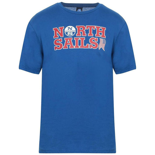 Ocean Blue Cotton Tee with Signature Chest Logo North Sails