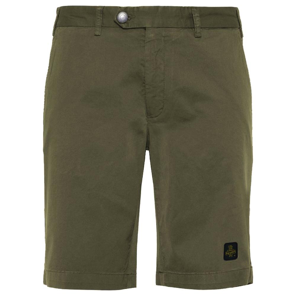 Elegant Beige Bermuda Shorts with Logo Patch