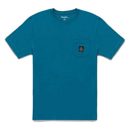 Chic Light Blue Cotton Tee with Chest Logo