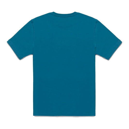 Chic Light Blue Cotton Tee with Chest Logo