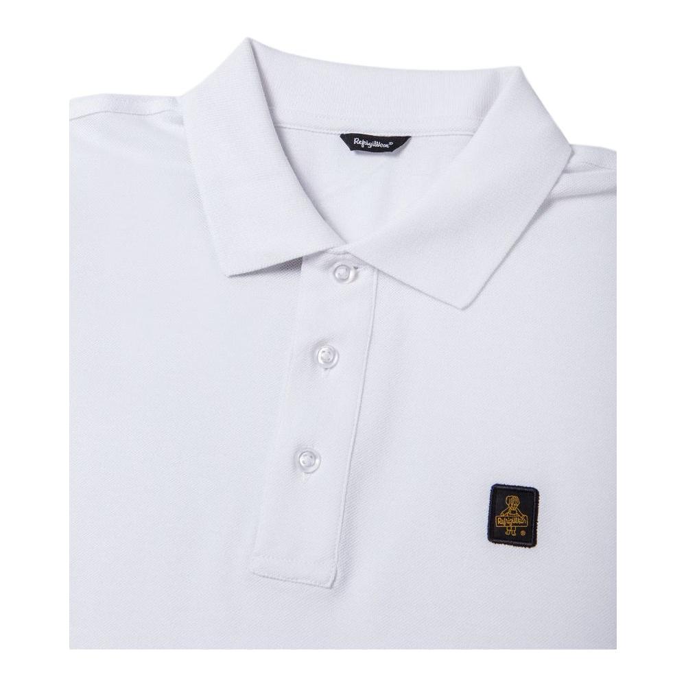 Elegant White Polo with Embroidered Logo