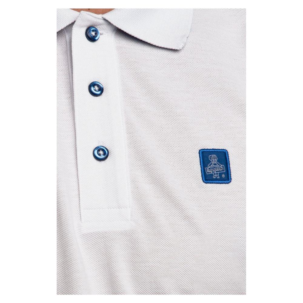 Elegant White Cotton Pique Men's Polo