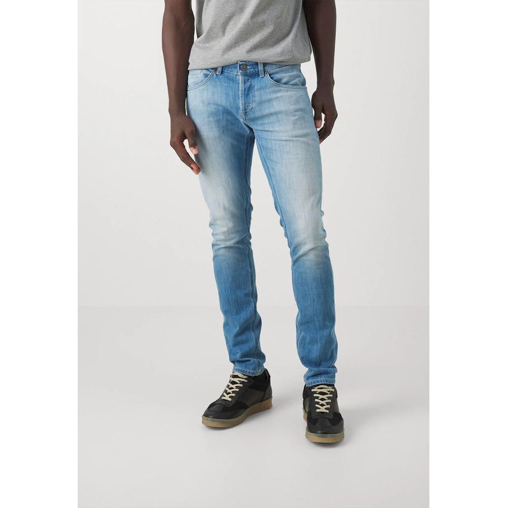 Sleek Light Blue Stretch Denim for Men