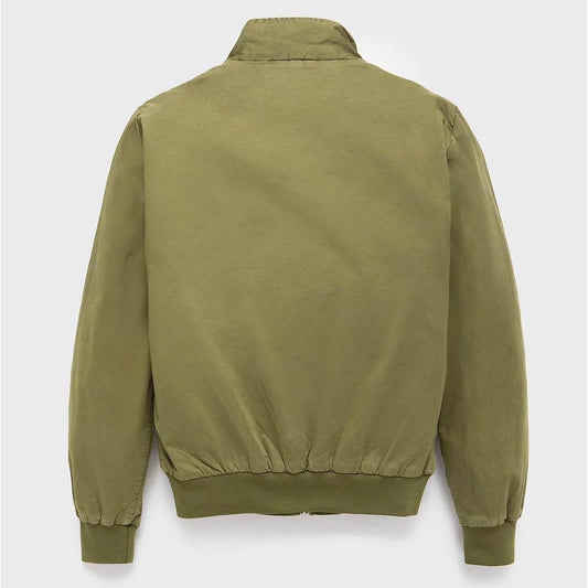 Elegant Green Cotton Bomber Jacket for Men Refrigiwear