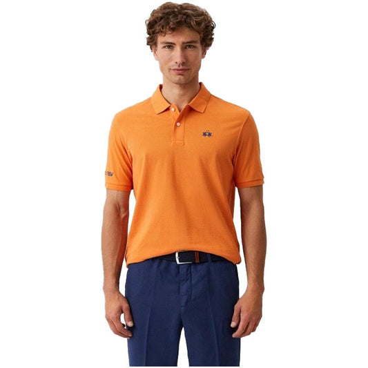 Chic Orange Cotton Polo for the Iconic Gentleman