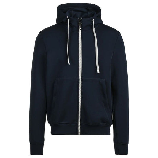 Sleek Blue Technical Fabric Hoodie