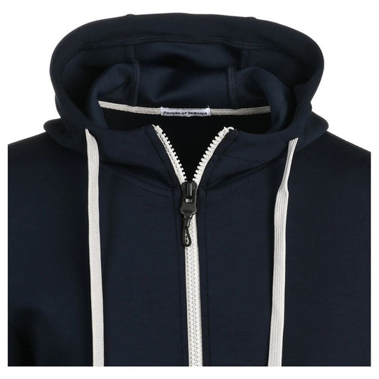 Sleek Blue Technical Fabric Hoodie