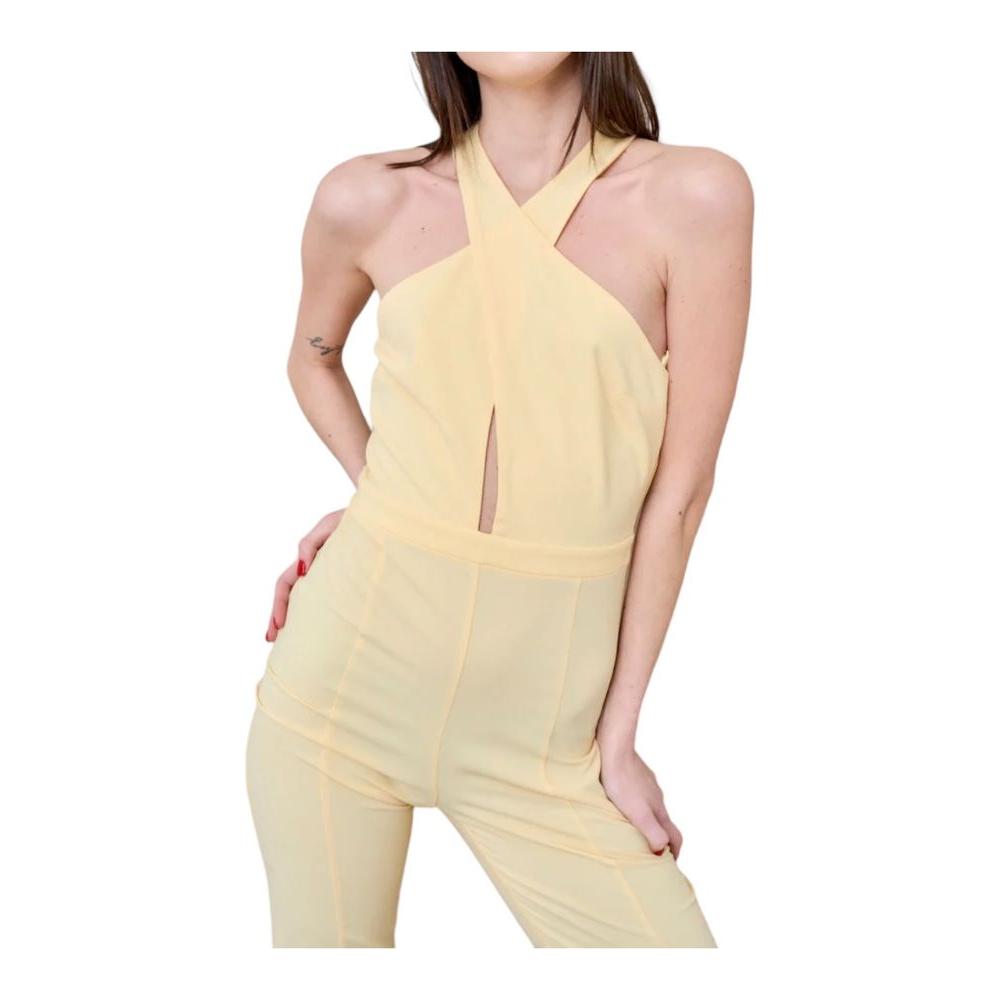 Radiant Canary Yellow Stretch Jumpsuit Dress