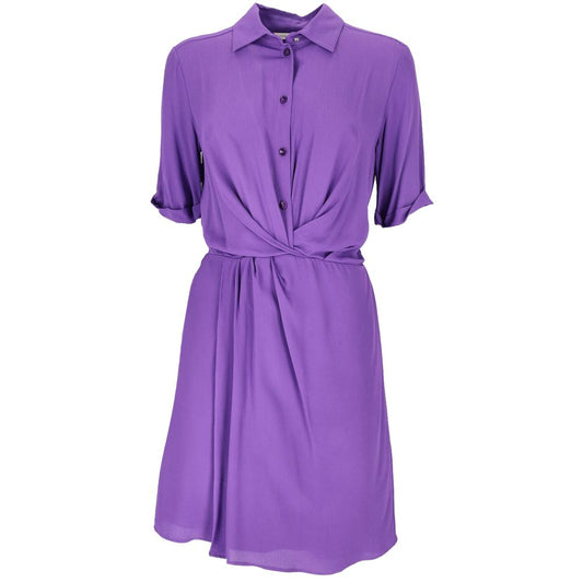 Chic Purple Flared Short Sleeve Shirtdress Patrizia Pepe