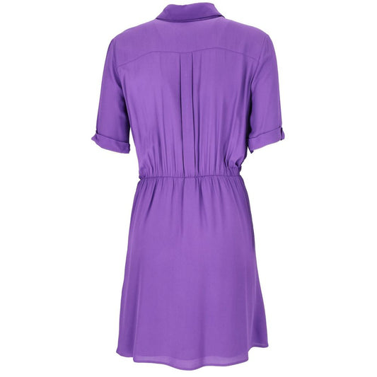 Chic Purple Flared Short Sleeve Shirtdress Patrizia Pepe