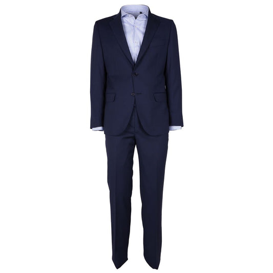 Elegant Men's Wool Suit in Classic Blue Made in Italy