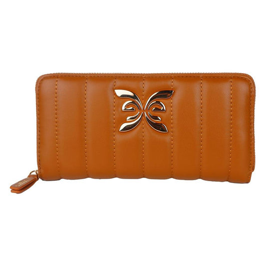 Chic Quilted Faux Leather Wallet in Brown