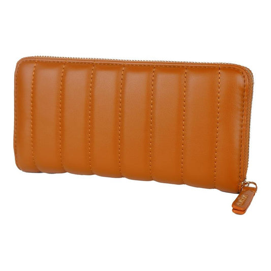 Chic Quilted Faux Leather Wallet in Brown