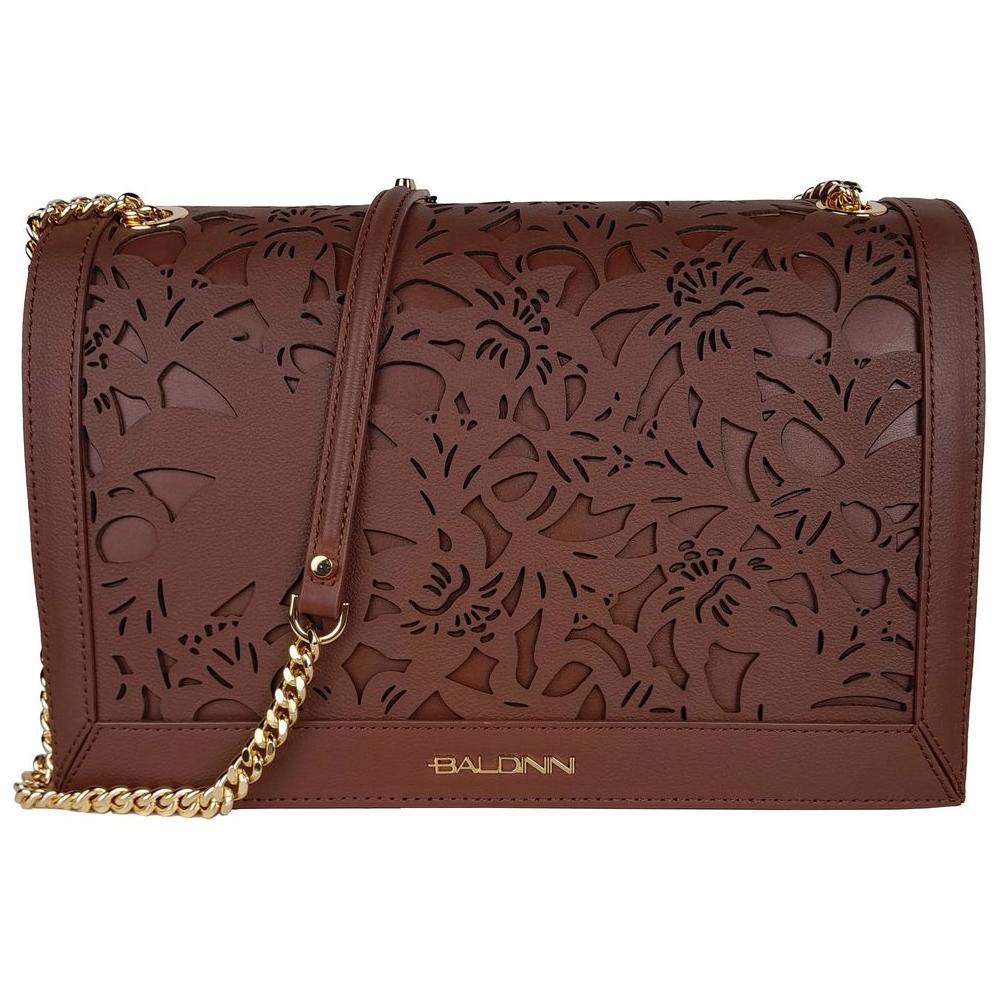 Elegant Floral Leather Shoulder Bag