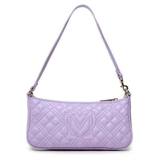 Chic Purple Faux Leather Shoulder Bag