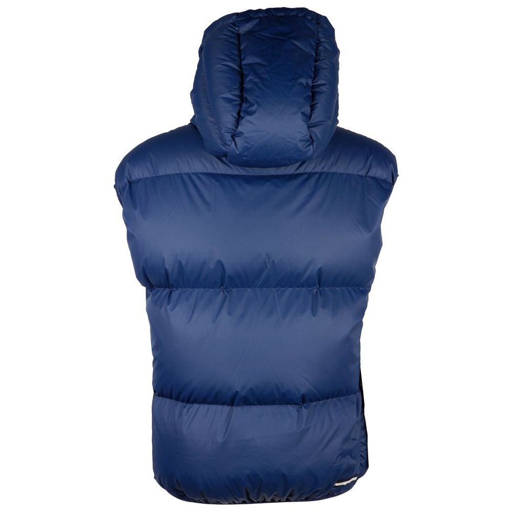 Elegant Sleeveless Blue Down Jacket