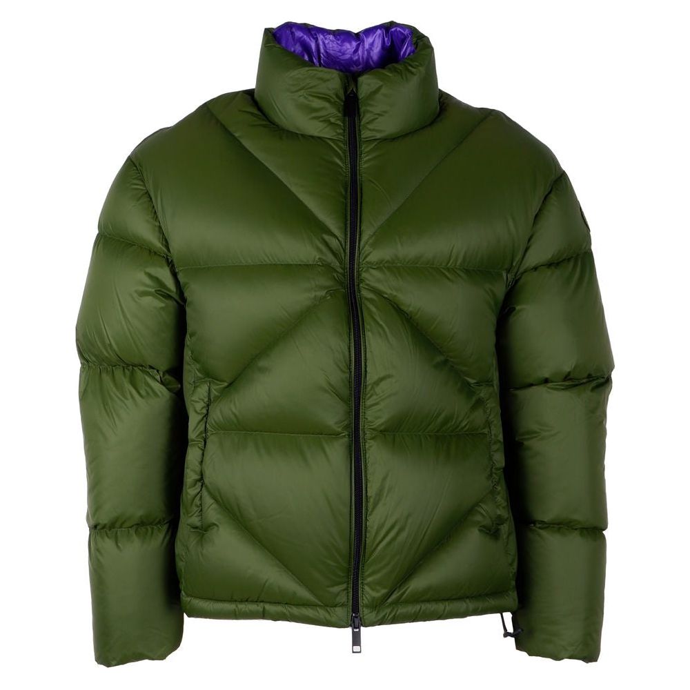 Chic Green Nylon Puffer Jacket