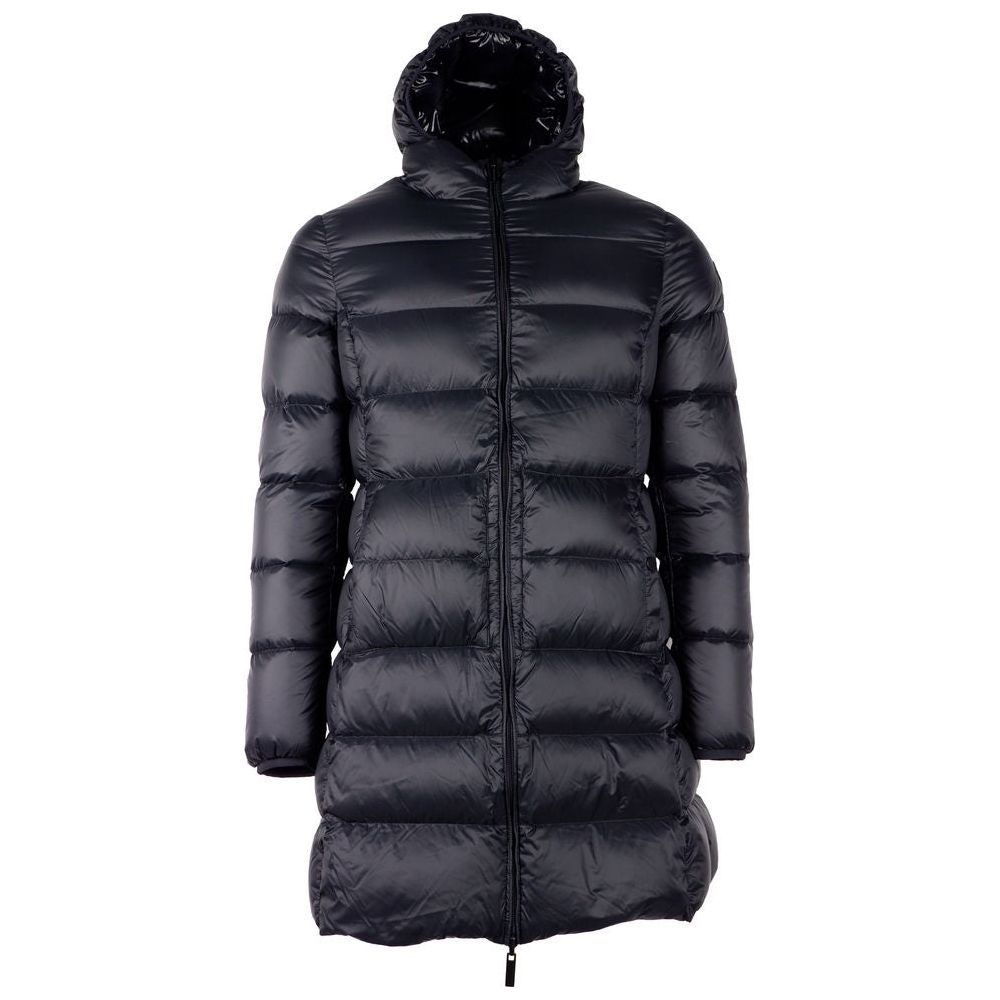 Reversible Long Down Jacket in Sleek Black