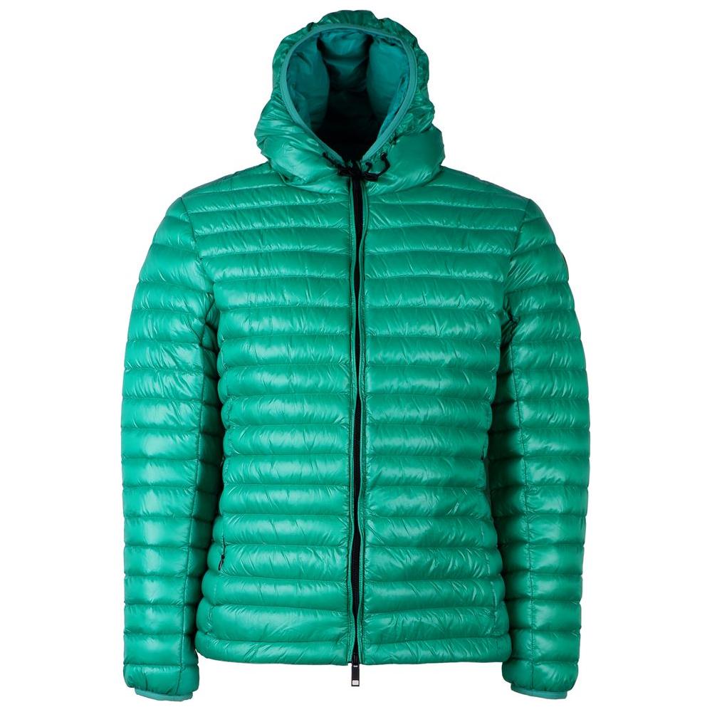 Chic Green Nylon Down Jacket