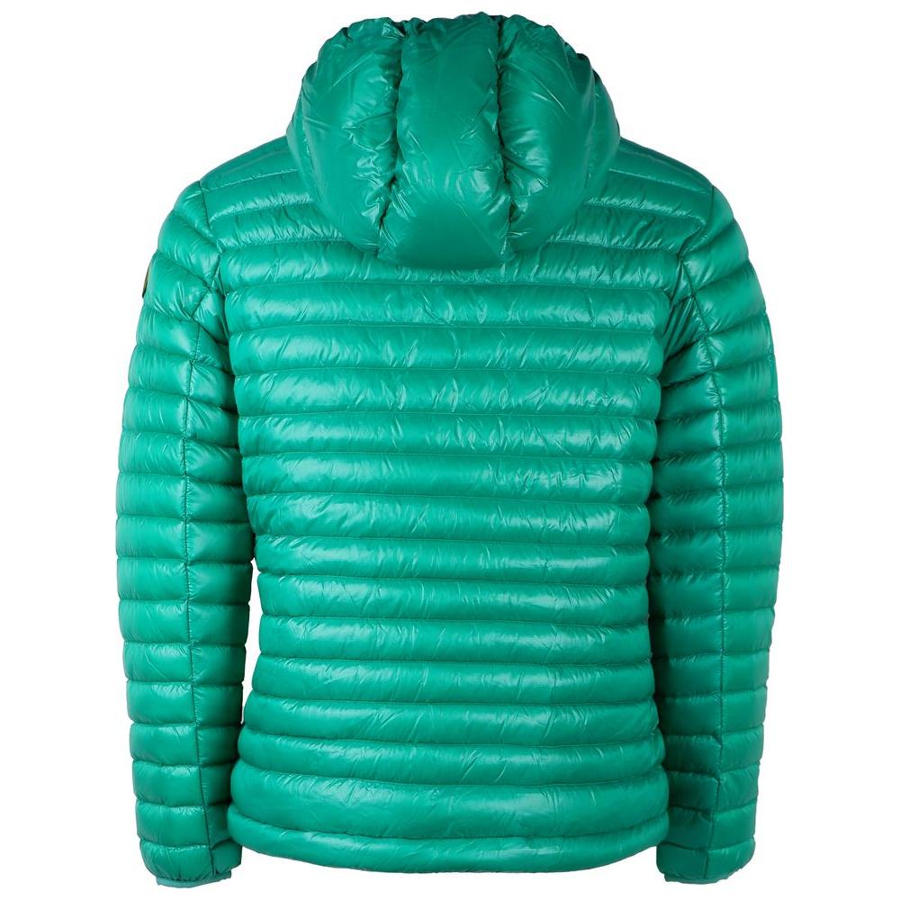 Chic Green Nylon Down Jacket