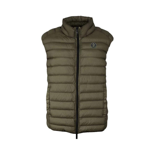 Chic Duck Down Padded Nylon Vest in Green