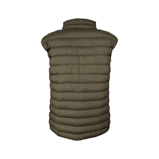 Chic Duck Down Padded Nylon Vest in Green