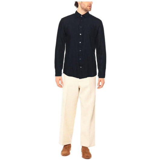 Midnight Blue Linen Shirt - Italian Craftsmanship