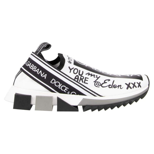 Elegant Monochrome Printed Stretch Sneakers