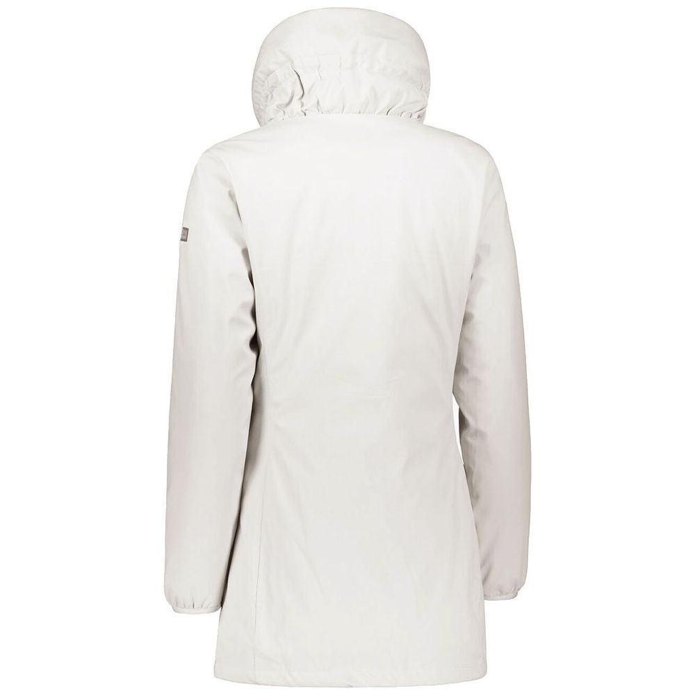 Chic White High Collar Down Jacket