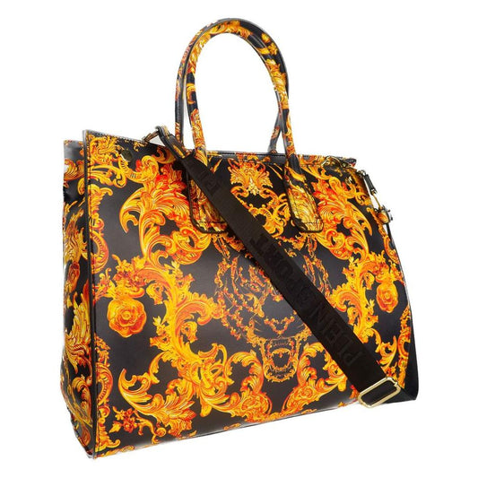 Elegant Black Shopper with Golden Accents