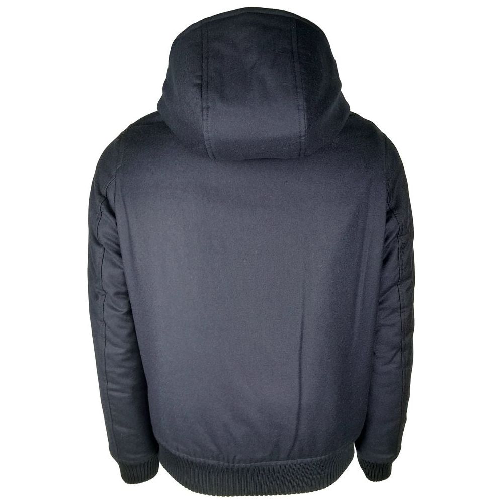 Elegant Wool-Cashmere Men's Jacket with Hood