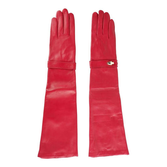 Elegant Lambskin Leather Gloves in Pink