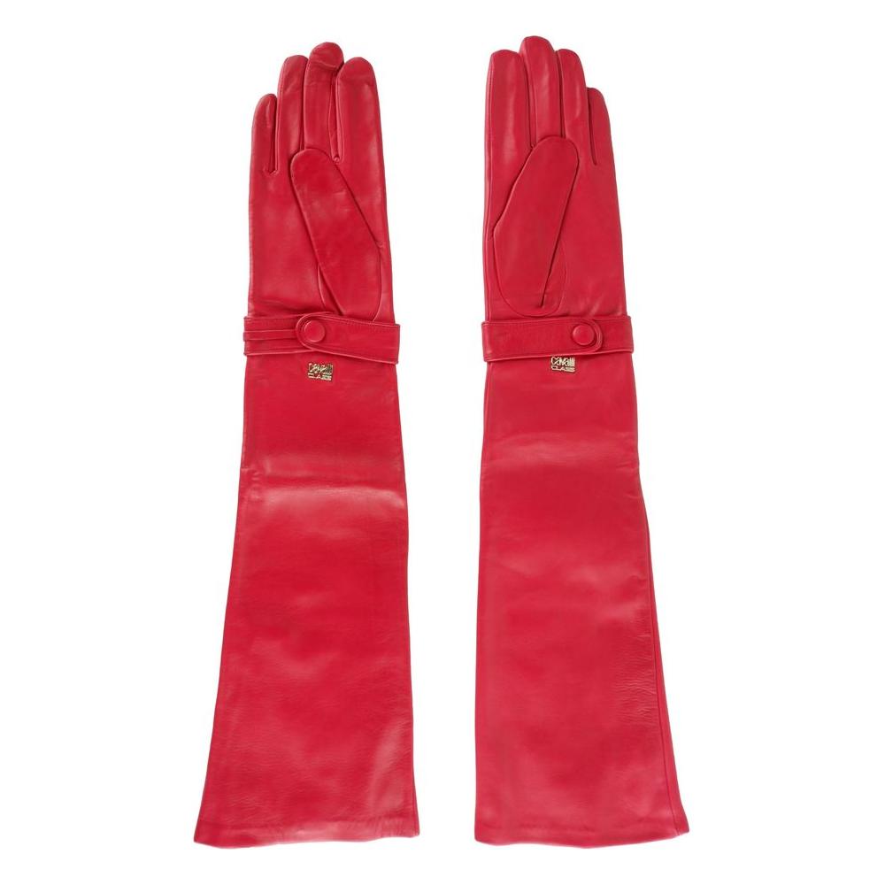 Elegant Lambskin Leather Gloves in Pink